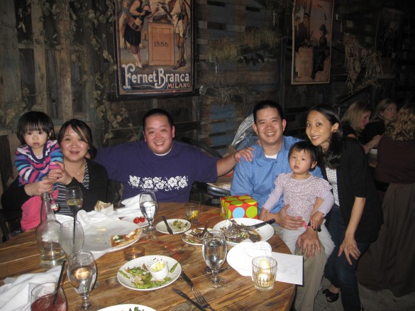 With Kenny's brother Jason, our sister-in-law Minna, and our niece Noelle