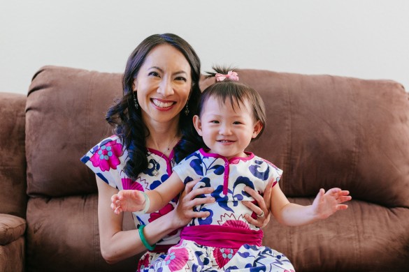 Mama & Roxy in matching outfits