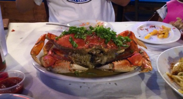 Roasted garlic crab