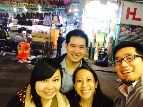 Hanging out at Temple Street with our friends from back home
