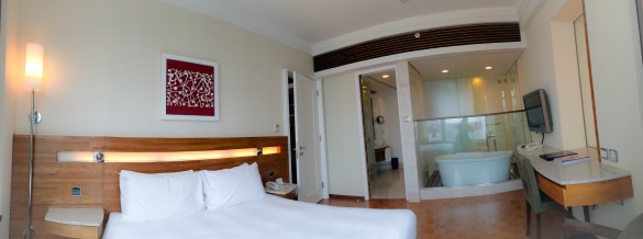 The bedroom of our hotel suite
