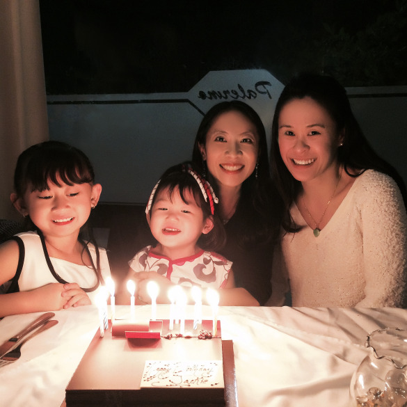 With family & friends at Palermo blowing out the candles on my Ginger Elizabeth Gianduja cake