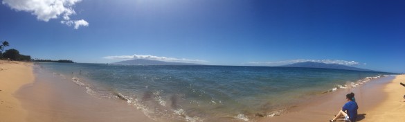 Breathtaking panoramic shot I took of Kenny & Roxy at Kaanapali Beach
