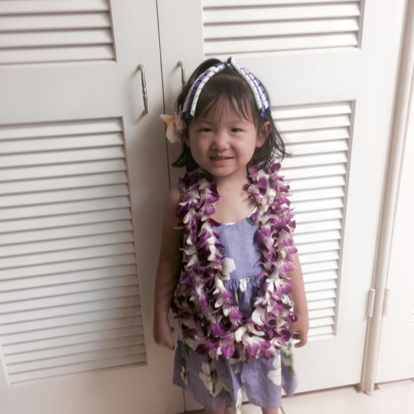 Roxy collected leis