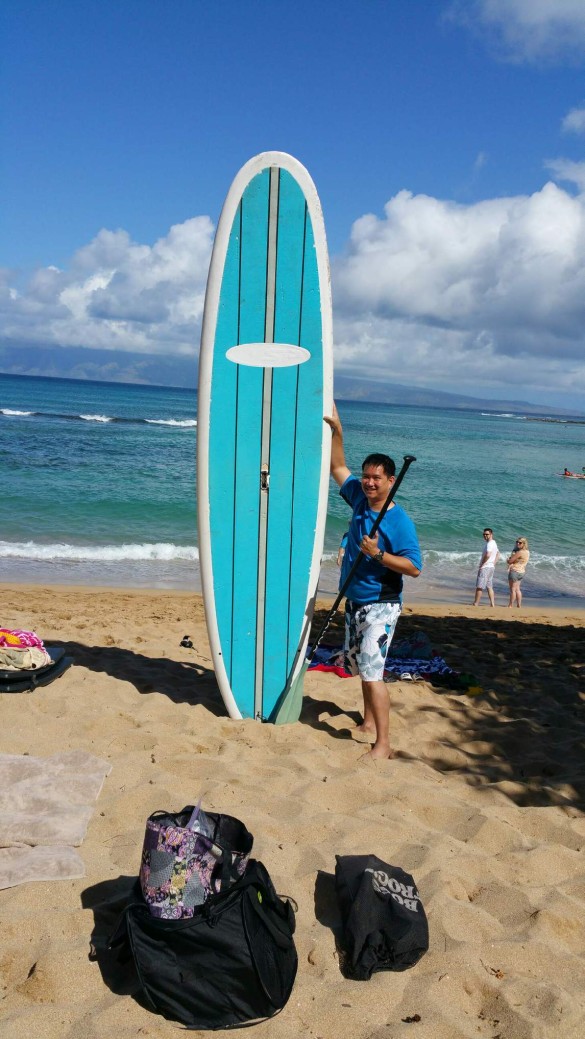 Kenny went paddle boarding