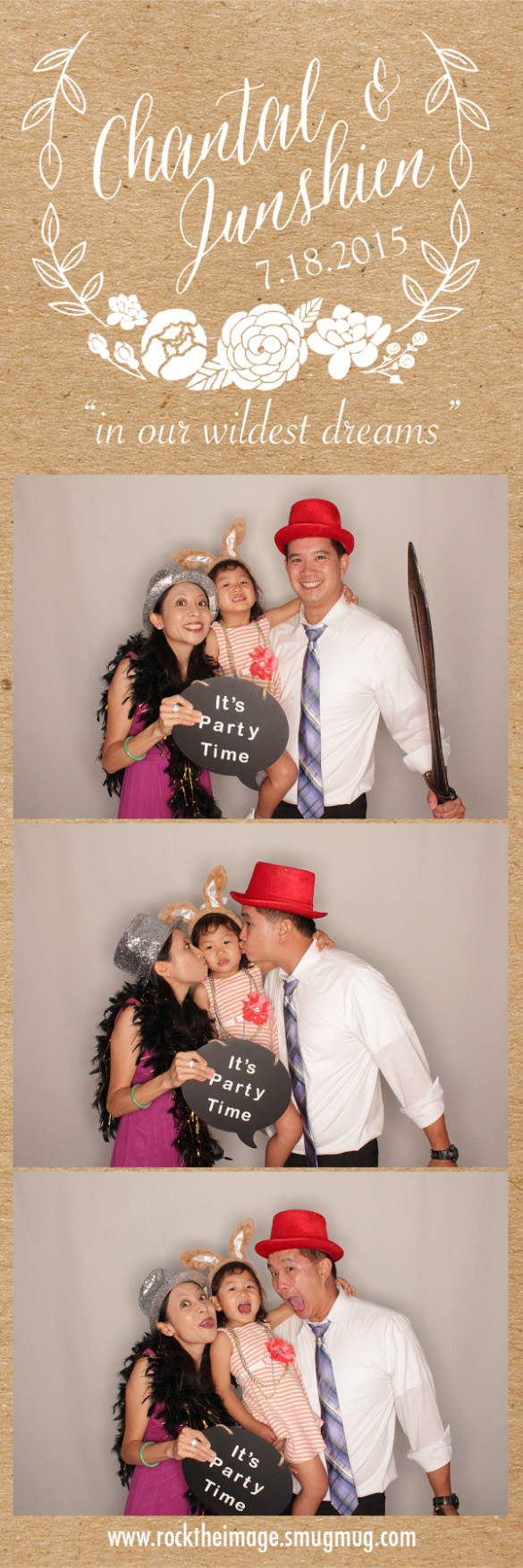 Photo booth pics at Junshien & Chantal's Wedding Credit: Rock the Image