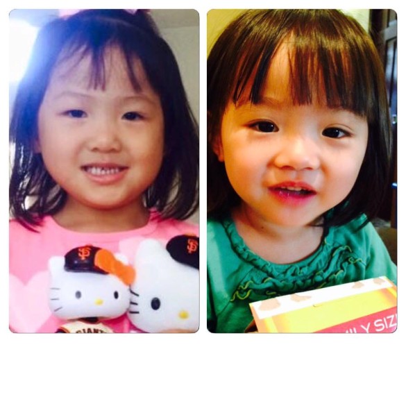 Roxy on the left and Roxy's cousin Hope on the right
