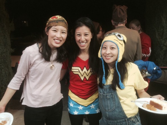 A pirate, Wonder Woman, and a minion