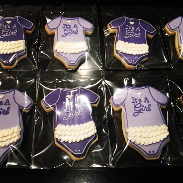 Our super cute baby shower favor onesie cookies