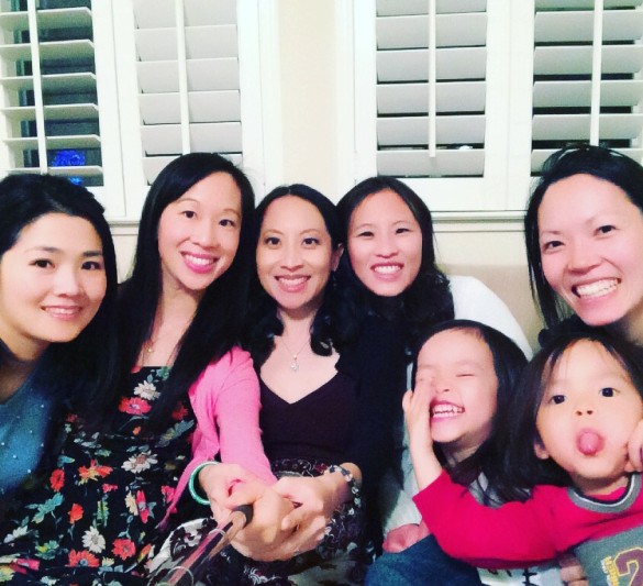 With Lynn, Jean, Angeline, Sharon and her kids