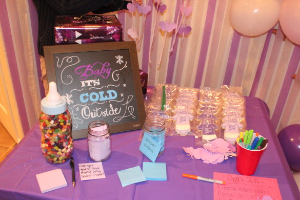 Display at the front table of our baby shower