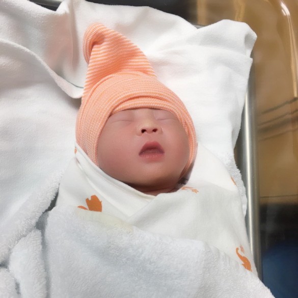 Carissa, moments after her birth
