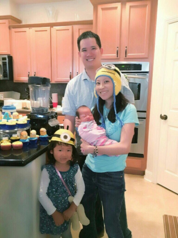 Our family of 4 at Roxy's 4th birthday party