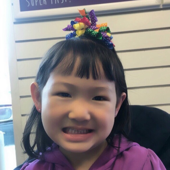 Roxy with her newly pierced ears