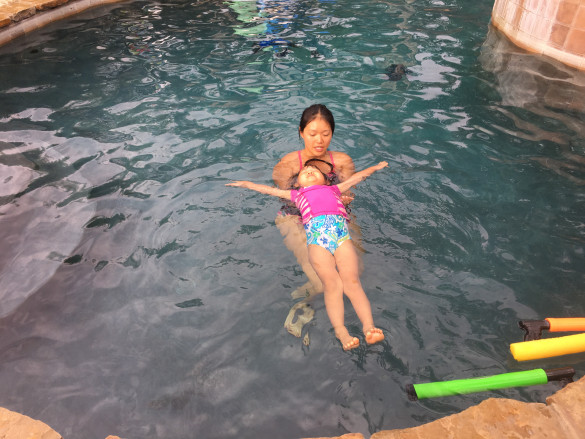 Roxy and Melinda, her Sunsational swim instructor